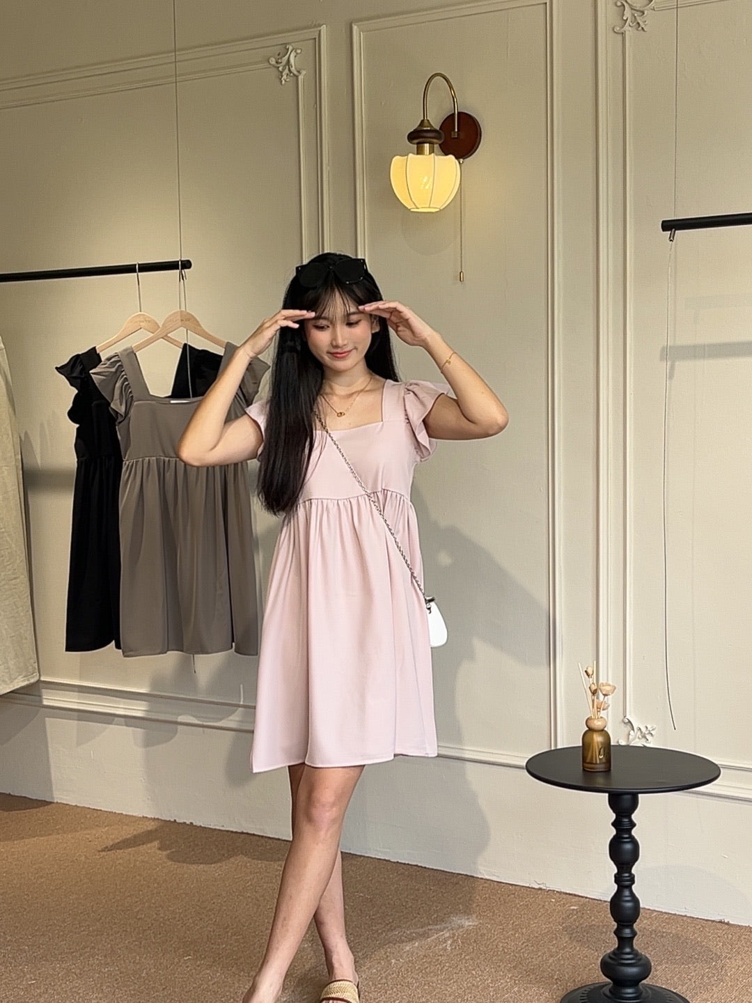 𝘾𝙃𝘼𝙍𝙈𝙀 Hannah Dress in Pink