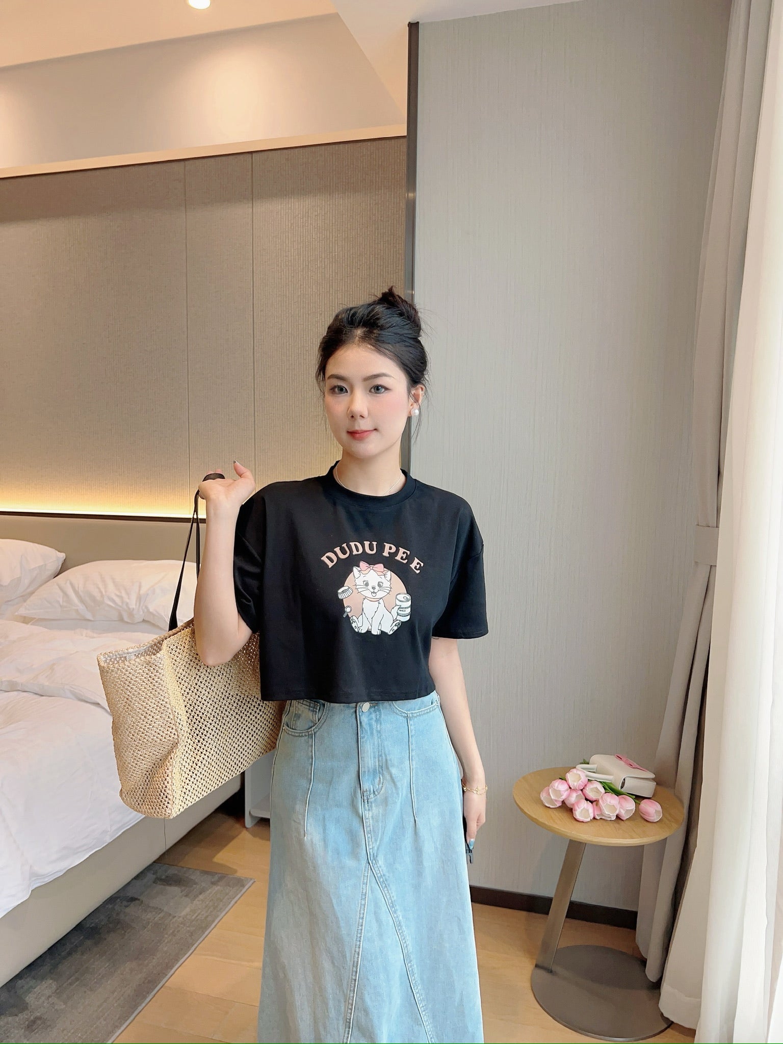 Marie Cat Crop Top