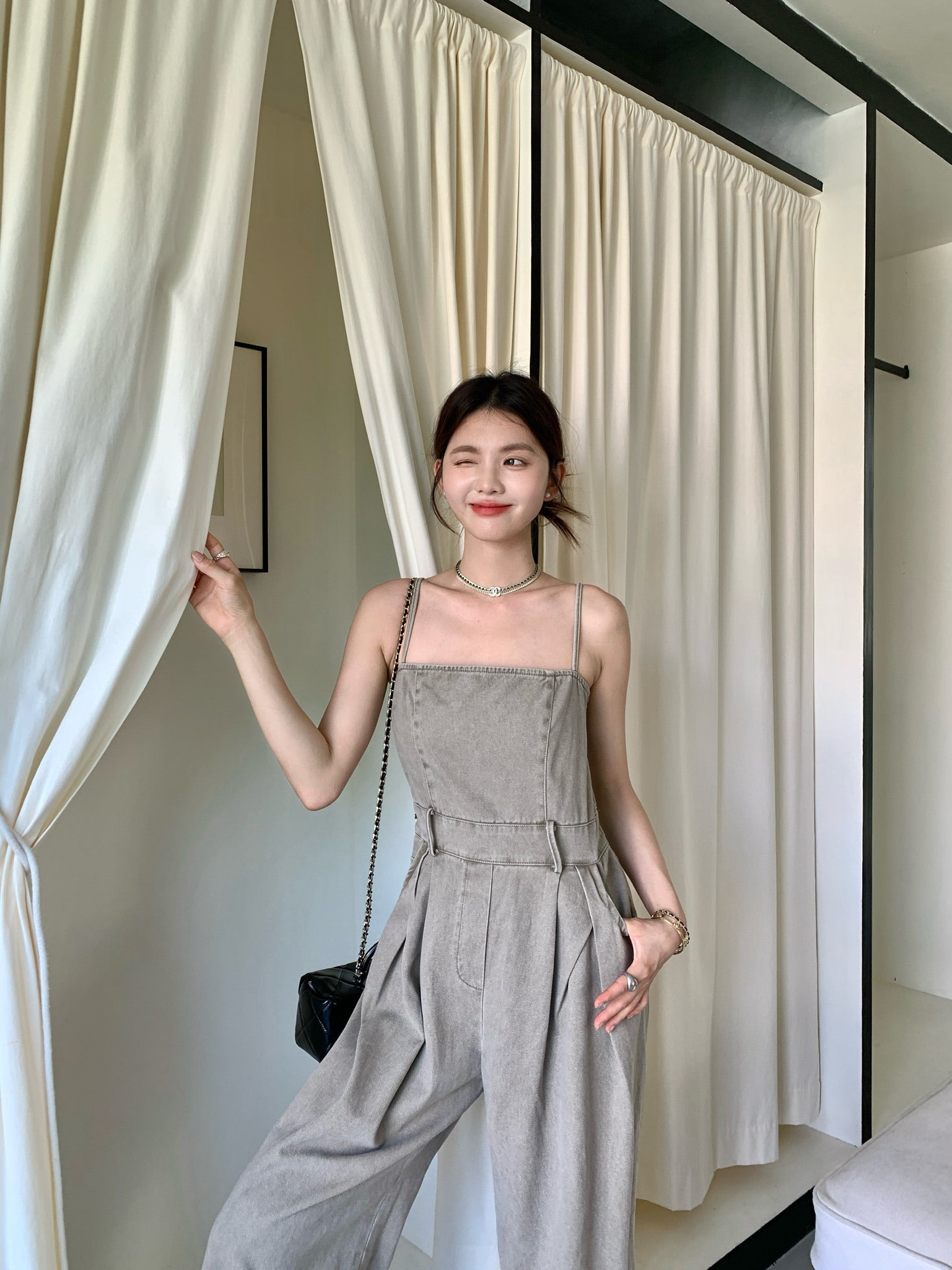 𝘾𝙃𝘼𝙍𝙈𝙀 Seneca Jumpsuit（Grey）