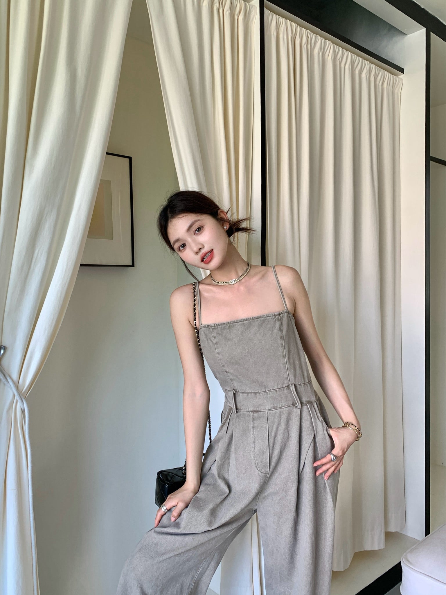 𝘾𝙃𝘼𝙍𝙈𝙀 Seneca Jumpsuit（Grey）