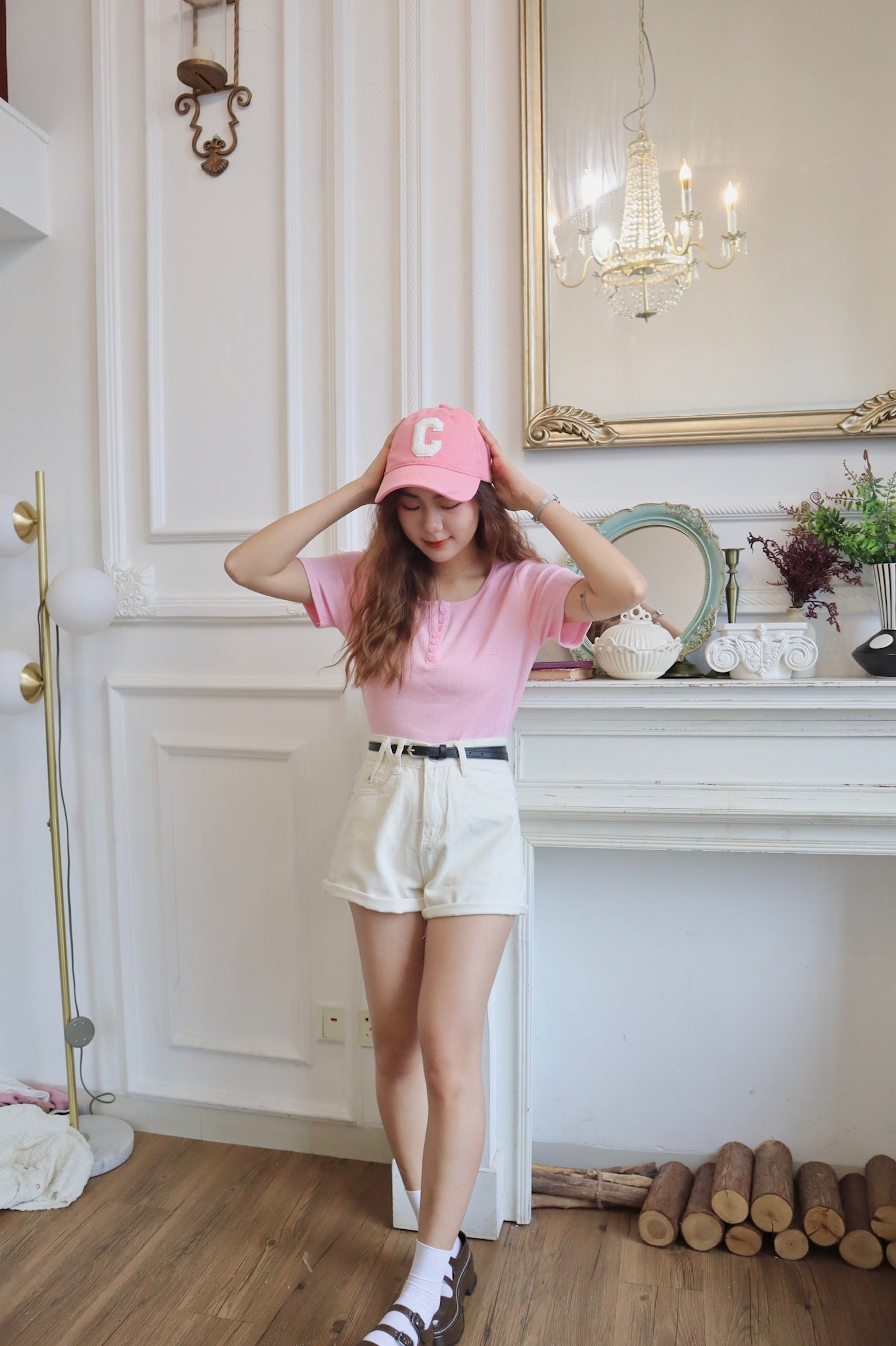 1040 Ethel Denim Shorts【Free Belt】