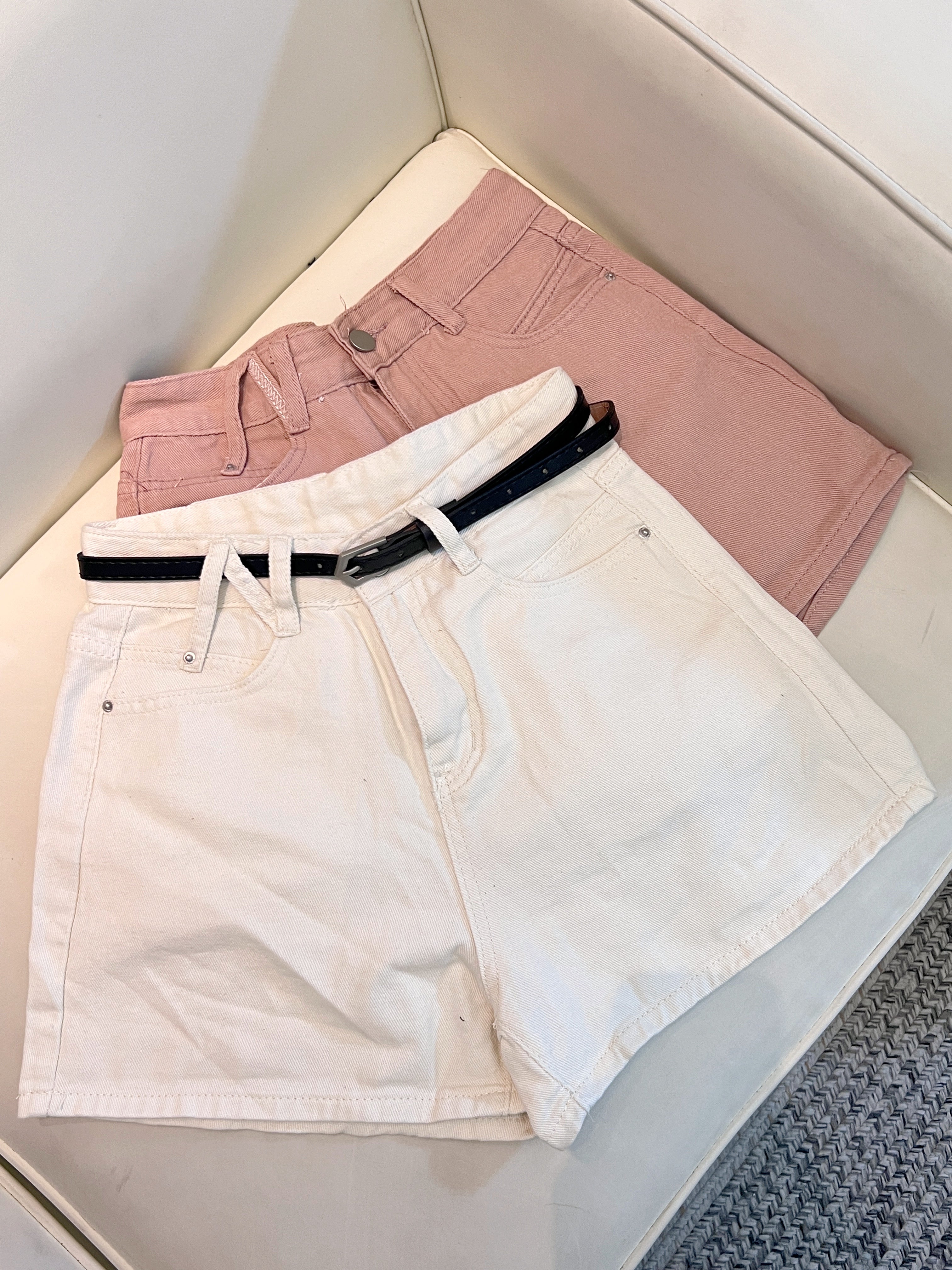 1040 Ethel Denim Shorts【Free Belt】